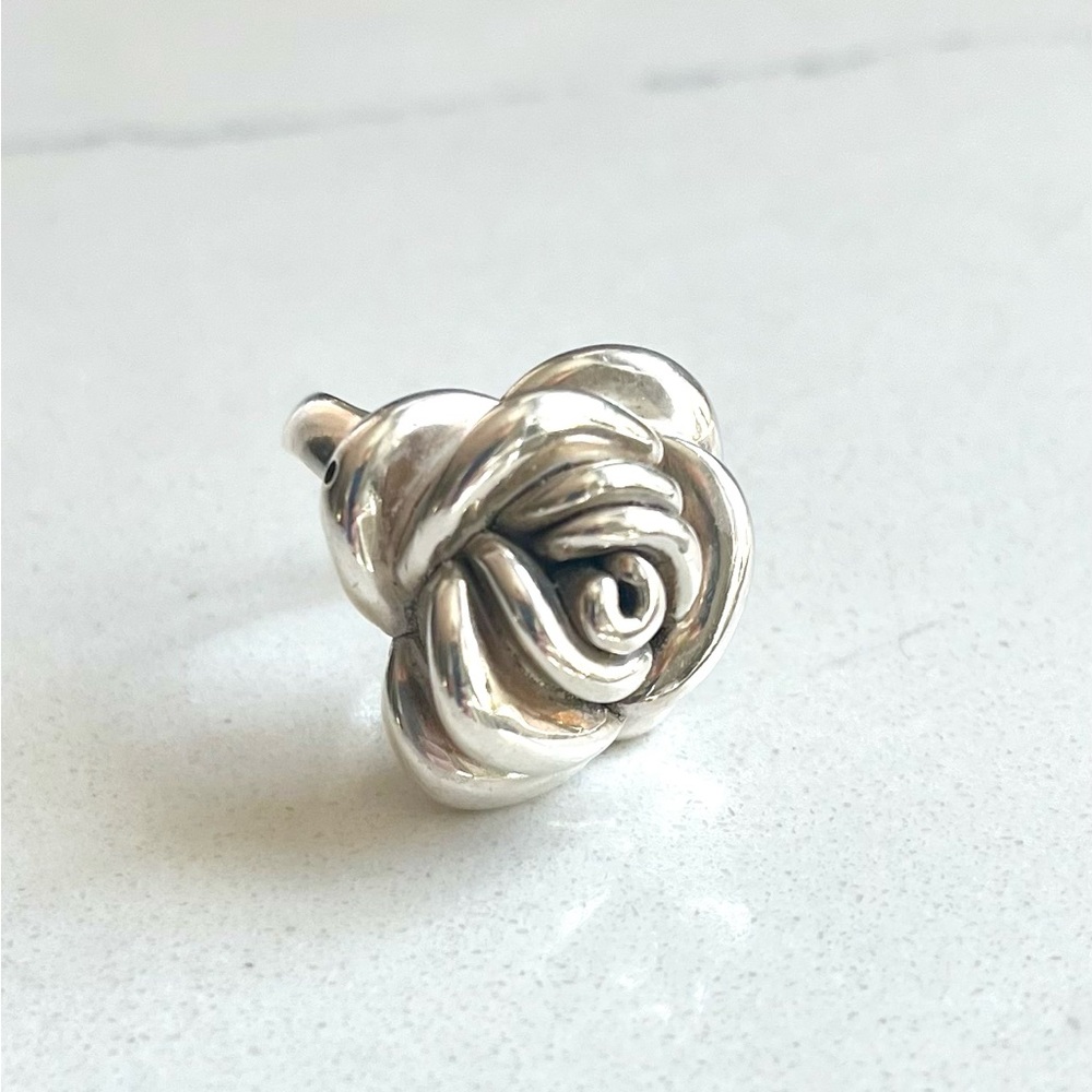 925 Sterling Silver Rosette Statement Ring. Size 7 - image 1